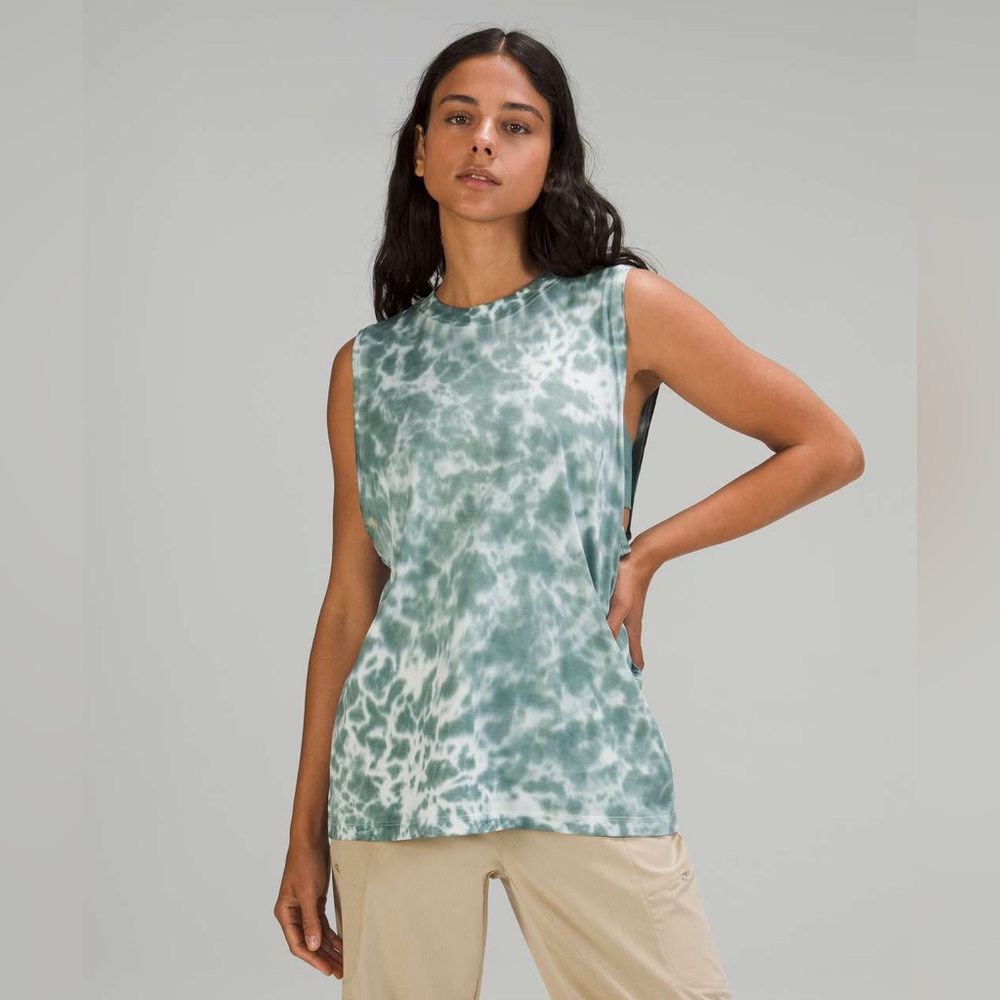 lululemon athletica Green Tie-Dye Muscle Tank